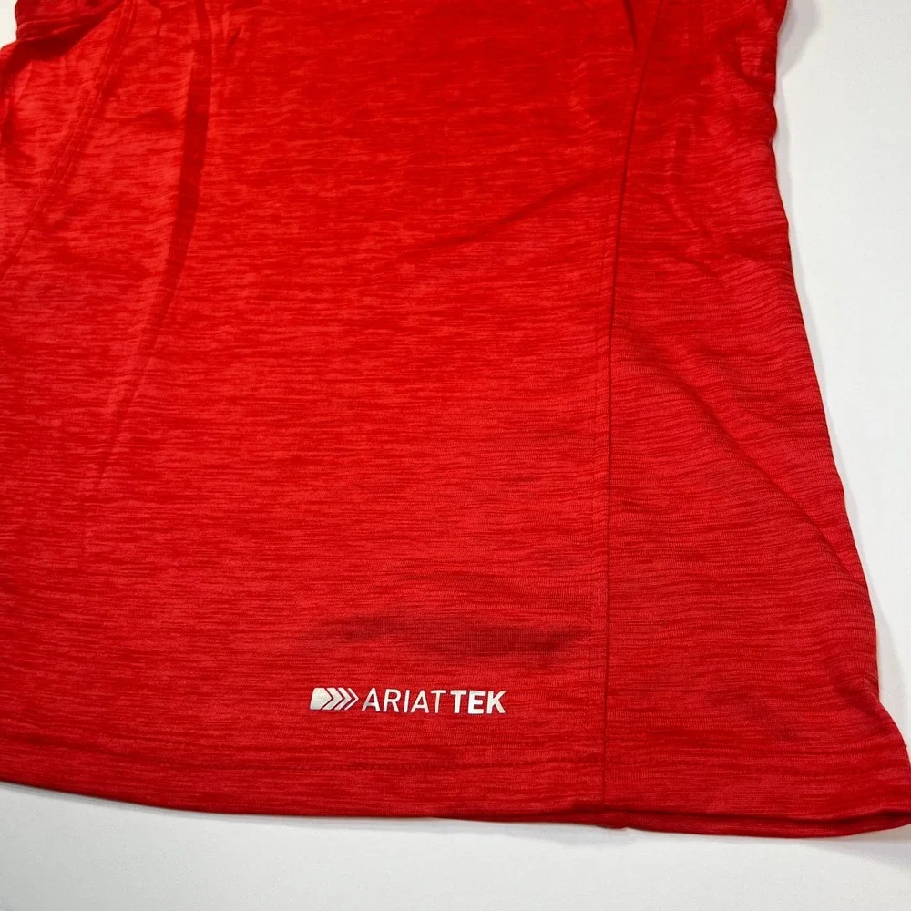 Ariat Tank Top Medium Red AriatTEK V-Neck Performance Activewear Sleeveless - Picture 8 of 9